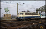 110354 kam am 20.3.1996 um 15.38 Uhr mit einer RB Garnitur über die Hohenzollernbrücke in den Kölner Hauptbahnhof.