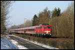 Am 12.3.2006 war der Schneeexpress nach Hamburg mit der DB  110262 um 9.41 Uhr am Stadtrand von Osnabrück nahe Hasbergen unterwegs.