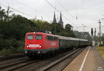 110 278 mit Centralbahn Sonderzug nach Lauenbrück in Köln Messe/Deutz am 07.10.2016