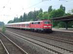 111 160-8 mit RE3 nach Hamm Hbf fhrt in den Bf Herne ein. 11.5.07