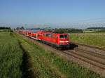 Die 111 039 mit einer RB nach Nürnberg am 18.06.2017 unterwegs bei Ramelsbach.