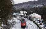 Mit dem RE 4 verlässt 111 125 am 01.02.2019 Ennepetal-Gevelsberg