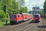 Auch bei der Einfahrt in Wuppertal Hbf wollte die S8 dem RE4 nicht von der Seite weichen.