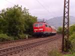 111 050-1 mit RB 31087 aus Freiburg Hbf nach Mllheim (Baden).