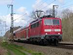 111 144 mit RE 15 nach Münster in Rheine=Bentlage, 17.04.15