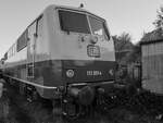 Die Elektrolokomotive 111 001-4 wurde 1974 gebaut und war Anfang Oktober 2021 in Brohl-Lützing ausgestellt.