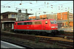 DB 111093-1 stand am 23.3.2022 um 17.52 Uhr in der Abendsonne im HBF Münster in Westfalen.