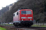 DB 111 143-4 bei Stolzenfels/Koblenz auf der linken Rheinseite 14.3.2024