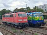 111 074  Hilde  und 111 118 von DB Gebrauchtzug am 30.08. im HBF M�nster (Westf) 