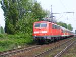 111 013-9 mit RE 3 Dsseldorf - Hamm ,Umleitung von Wanne Eickel ber BO Nokia - BO Hbf.(ohne verkehrshalt) nach Dortmund Hbf.,   weiter nach Hamm Westf.(09.05.2008)