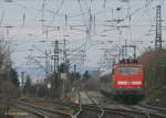 RB 31082 nach Offenburg mit Schublok 111 048-5  am Abzweig Leutersberg 22.12.08