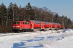 111 046 mit RB 10848 bei Haspelmoor (18.02.2009)