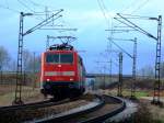 111 170 mit RB nach Passau Hbf kurz vor Plattling am 28.03.2009!