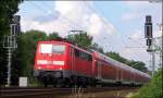 111 111-1 mit dem RE10424 nach Aachen Hbf am Esig Geilenkirchen 16.6.2009