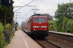 RHEINE (Kreis Steinfurt), 27.06.2009, 111 157-4 als RE7 nach Rheine durchfährt den Bahnhof Mesum