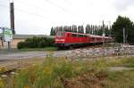 Eine BR 111 fhrt den  Junky-Express  von Venlo nach Mnchngladbach.