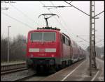 Hier die 111 129-3 als RE4 Schublok von Aachen nach Dortmund fahrend in Geilenkirchen stehend.