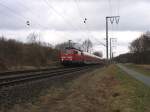 111 140-0 mit RE 14123 Emden Hauptbahnhof-Mnster Hauptbahnhof bei Elsinghausen am 19-03-2010.