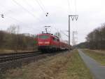 111 139-2 mit RE 14536 Oldenburg-Emden Hauptbahnhof bei Elsinghausen am 19-03-2010.