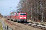 111 006-3 mit dem Mnchen-Salzburg-Express am B Vogl bei Grokarolinenfeld (25.03.2010)
