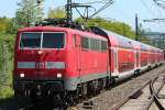 Die 111 149-1 zieht den RE4 von Dortmund nach Aachen durch Wuppertal Vohwinkel am 23.05.2010