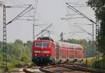 111 013-9 mit dem RE10412 aus Dortmund nach Aachen am Km 25.4, 30.7.10