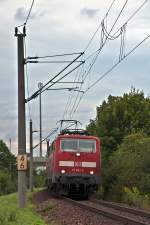Die schon etwas blass wirkende 111 067 am 17.08.2010 mit RB nach Ingolstadt Hbf kurz nach Regensburg Prfening.