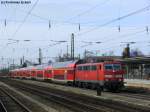 111 031-1 mit dem Mnchen-Salzburg Express auf der Fahrt richtung Salzburg Hbf, 20.03.2010