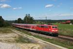 111 079 mit einem Sonderzug am 26.08.2010 bei Ostermnchen.