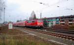 RE 4 mit 111 116 am Samstagnachmittag in Rheydt Hbf. 27.11.2010