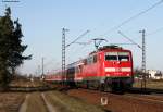 111 072-5 mit der RB 38855 (Mannheim Hbf-Karlsruhe Hbf) bei Wiesental 2.3.11