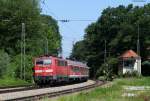 111 173-1 mit dem RE 79015 (Mnchen Hbf-bersee) in Aling 4.6.11