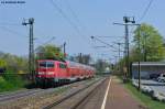 111 167-3 mit dem RE 4256 von Mnchen Hbf nach Nrnberg Hbf bei der Durchfahrt in Regensburg-Prfening, 19.04.2011