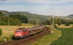 111 201-0 und 199-6 mit dem RE 4624 (Wrzburg Hbf-Frankfurt(Main)Hbf) bei Wernfeld 23.6.11