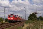 111 122-8 mit einem RE 4 nach Aachen in Bttgen am 08.07.2011