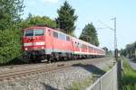 111 160  fhrt mit ihrer RB48 von Bonn-Mehlem nach Wuppertal durch die Bonner Sdstadt. (2.8.2011)