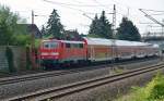 111 145 befrderte am 23.08.11 einen RE durch Ahlten Richtung Wolfsburg.