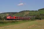 111 215-0 + 111 208-5 mit einem RE nach Wrzburg Hbf in Himmelstadt am 17.08.2011