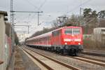 Hier 111 086 in Buchschlag am 23.01.2012 auf dem Weg nach Frankfurt am Main Hbf.