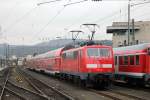 DB 111 115-2 abgestellt in Koblenz Hbf am 28.1.2012 