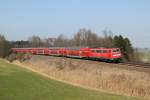 111 066 mit RE 79019 am 23.03.2012 bei Grokarolinenfeld.