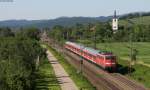 RB 26574 (Basel Bad Bf-Offenburg) mit Schublok 111 048-5 bei Denzlingen 25.5.12