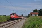 111 049 mit RB am 23.06.2012 an der ehemaligen Blockstelle Hilperting