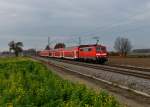 111 227 mit einem RE am 10.11.2012 unterwegs bei Langenisarhofen.