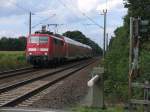111 089-9 mit RE 14123 Emden Hauptbahnhof-Mnster Hauptbahnhof bei Devermhlen am 25-8-2012.