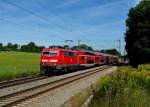 111 053 mit einem RE nach Salzburg Hbf am 14.08.2011 unterwegs am B Vogl.