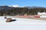 111 180-6 mit der RB 59513 (Mnchen Hbf - Mittenwald) in Klais am 03.03.13