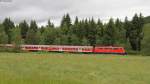 RB 26882 (Titisee – Kirchzarten) mit Schublok 111 061-8 bei Hinterzarten 23.6.13