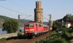 111 127-7 mit dem RE 12190 (Frankfurt(Main)Hbf-Koblenz Hbf) bei Oberwesel 2.8.13