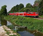 111 227 mit RE 4254 in Volkmannsdorf (03.08.2013)